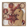 Tag en stickerset kerst - rood/bruin 