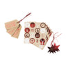 Tag en stickerset kerst - rood/bruin 