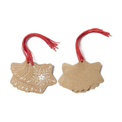 Kerst naamkaartje - kraft - diverse varianten - 6x6 cm