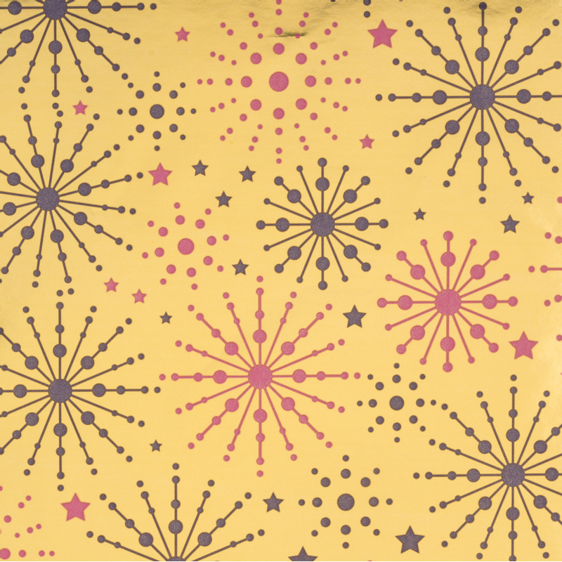 Kerst inpakpapier ster - goud - 70x200 cm