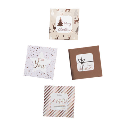 Kerstcadeau tags - roze - set van 24