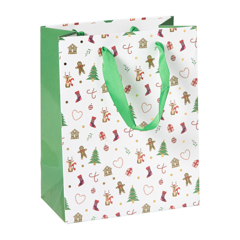 Cadeautas holly jolly maat M - diverse varianten