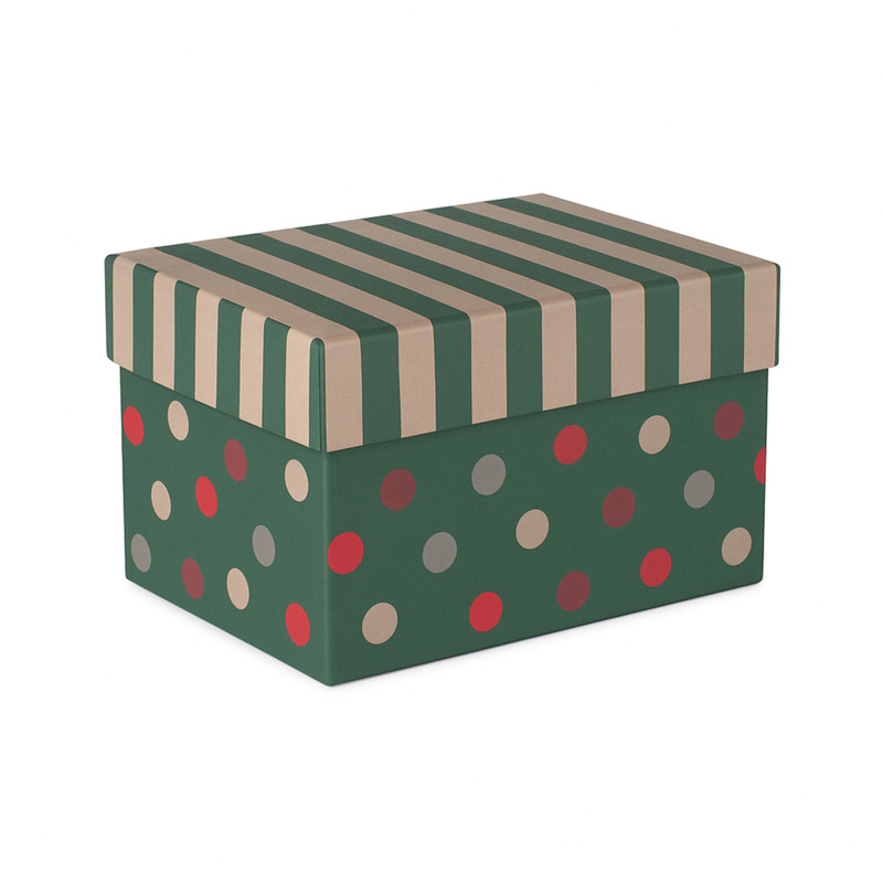 Kerst cadeau doos middel - multikleur