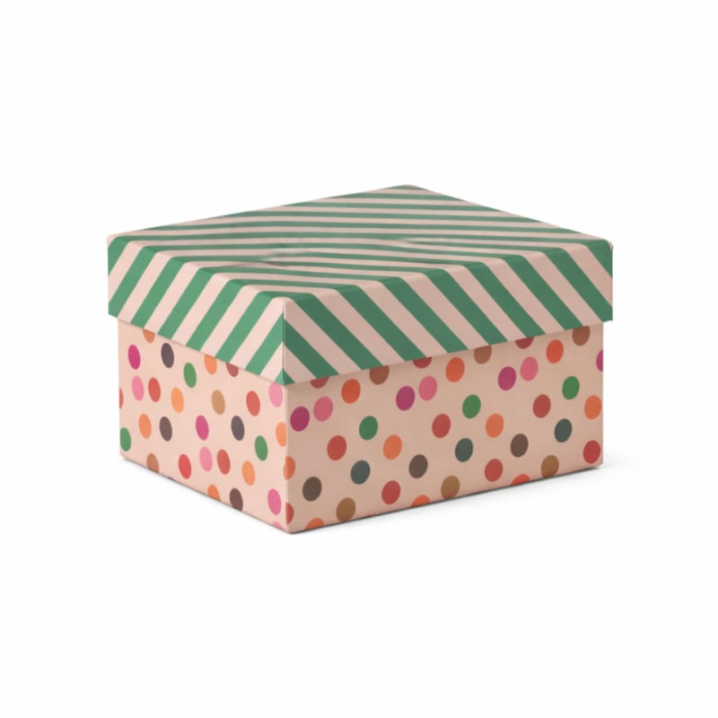 Kerst cadeau doos middel - multikleur