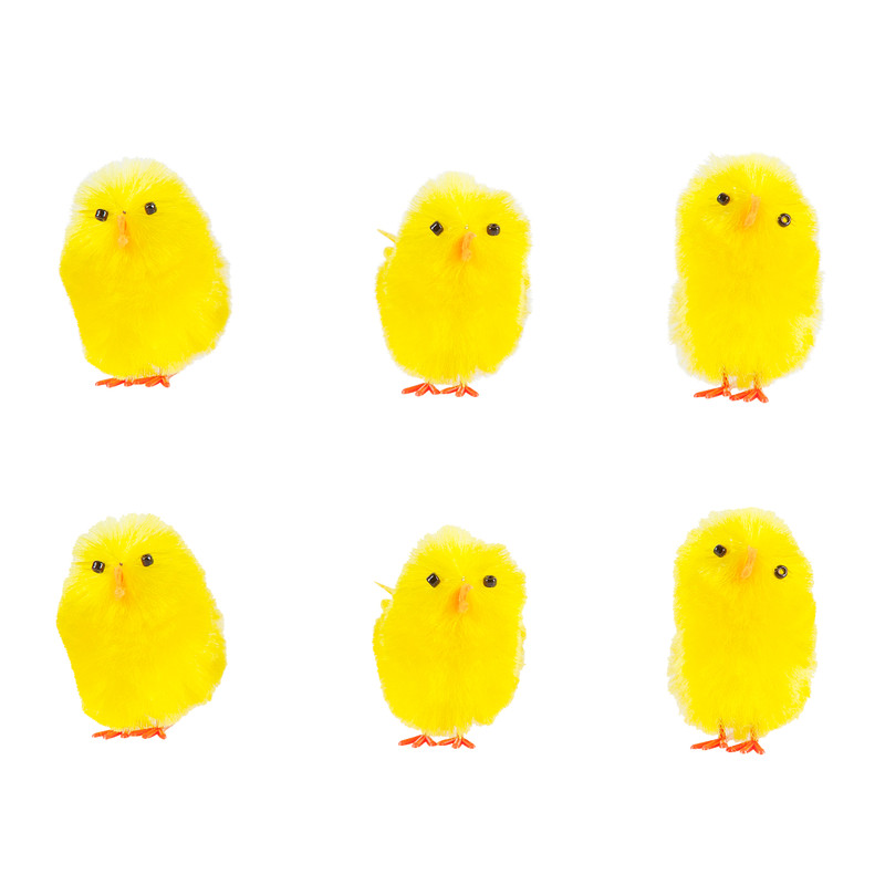 Chenille kuikens medium - set van 6