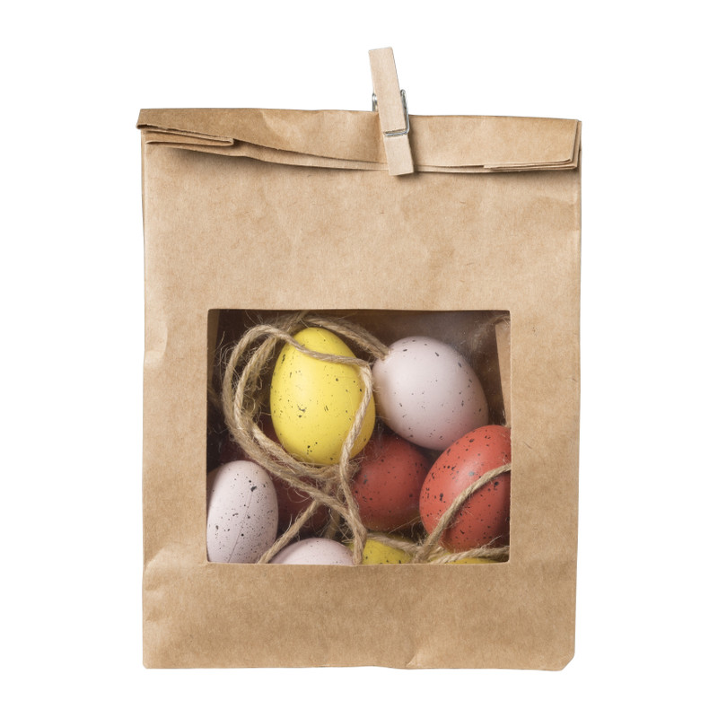 Paashangers ei - geel/oranje/roze - set van 12