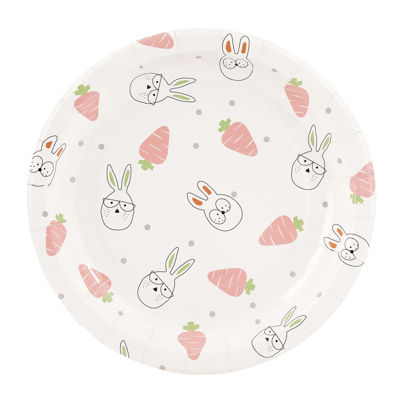 Bordjes paasfiguren - 8 stuks - ø18 cm
