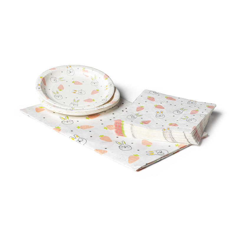 Bordjes paasfiguren - 8 stuks - ø18 cm