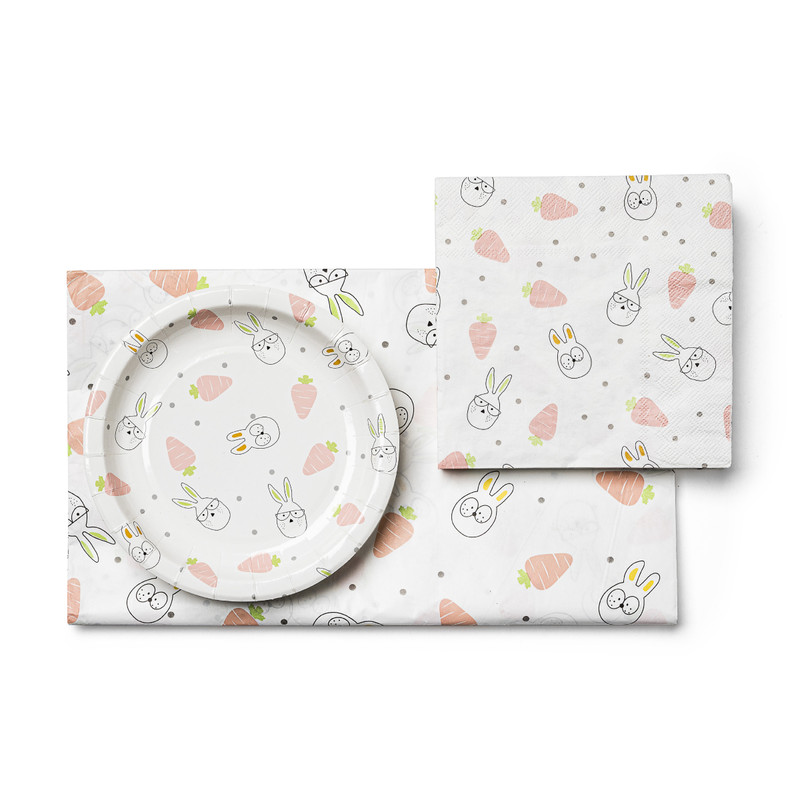 Bordjes paasfiguren - 8 stuks - ø18 cm