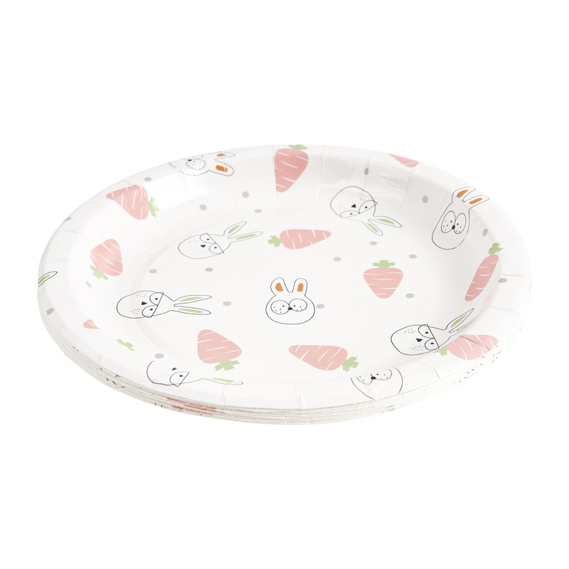 Bordjes paasfiguren - 8 stuks - ø18 cm