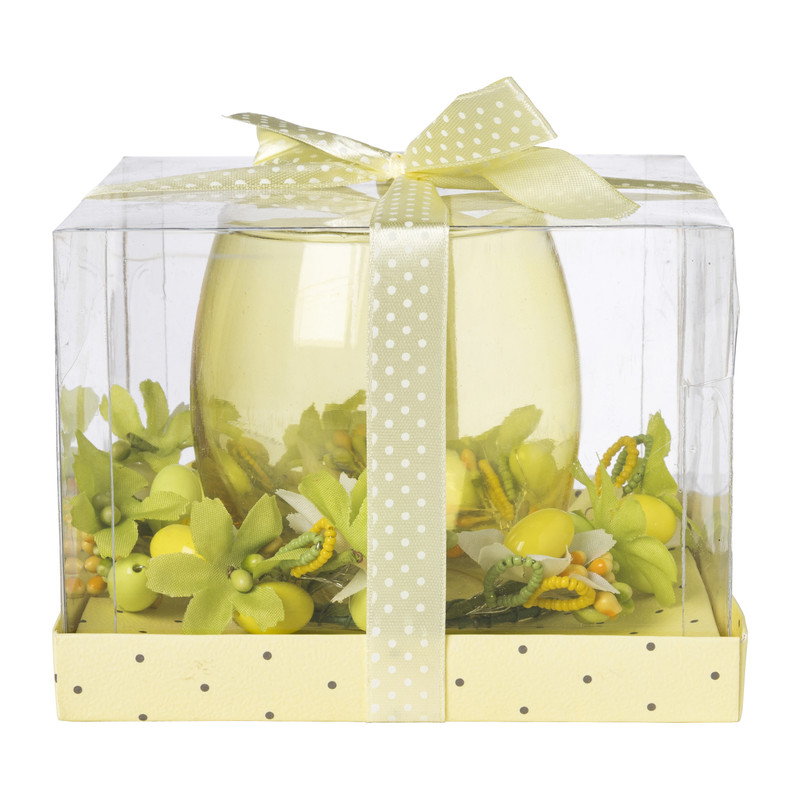 Paas theelicht - geel - 11 cm