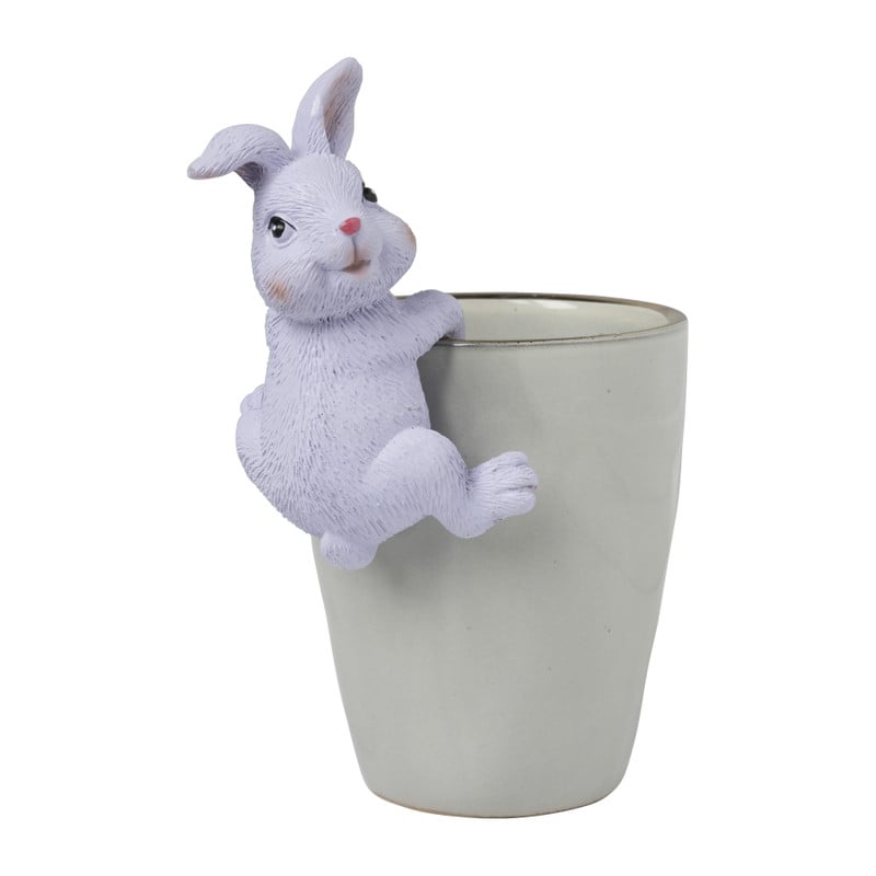 Pothanger konijn - diverse kleuren - 9.5x10x7.5 cm