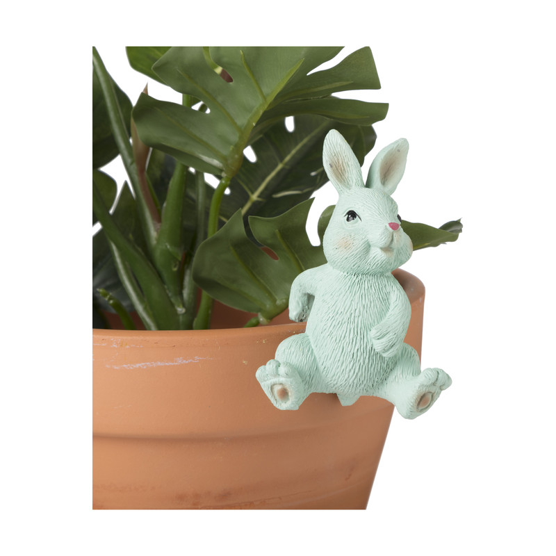 Pothanger konijn - diverse kleuren - 9.5x10x7.5 cm
