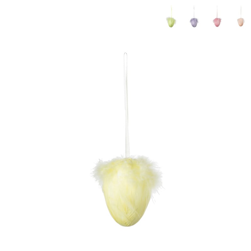 Paashanger ei veer klein - diverse kleuren - ø4x7 cm