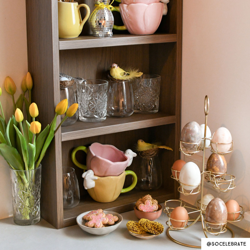 Etagere voor eieren - goud - 22x22x40,5 cm