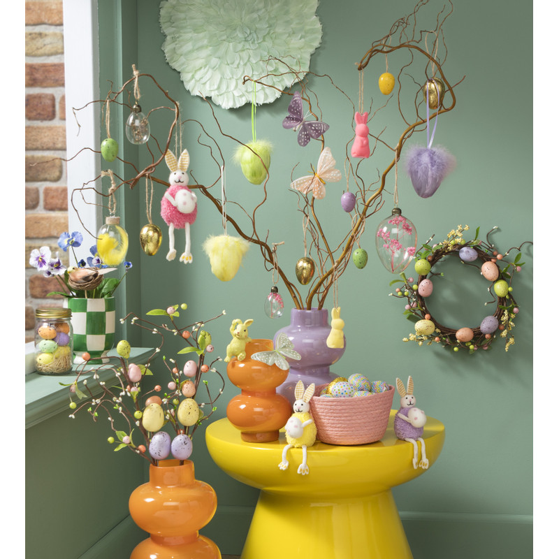 Hanger konijn pluche - 5,5x8x18 cm - diverse varianten