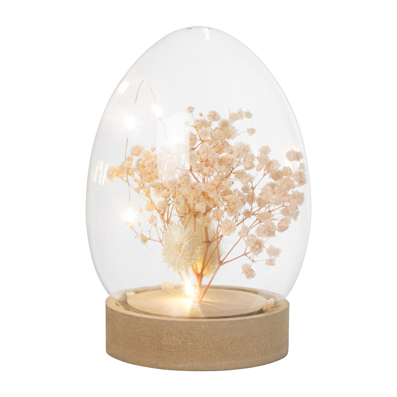 Stolp ei droogbloem - diverse kleuren - ø11.5x16.7 cm