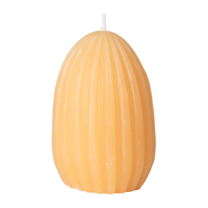 Ei kaars relief groot - diverse kleuren - ø7x11 cm