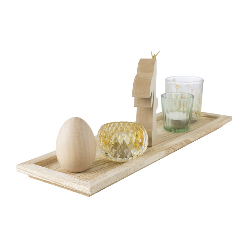 Dienblad met paasdeco - 13.8x40x12.5 cm
