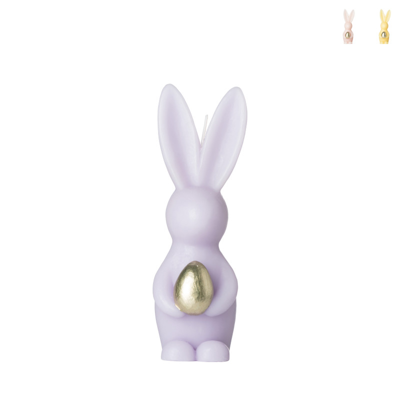 Kaars konijn met ei - diverse kleuren - ?5.6x18 cm