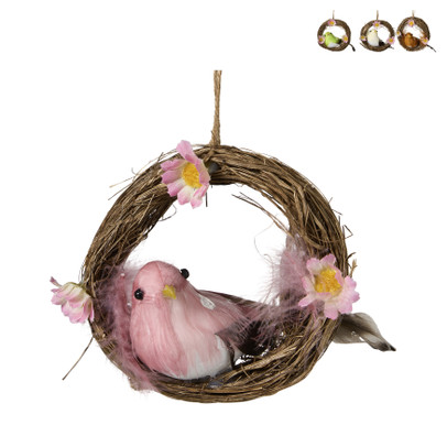 Hanger vogelnestje klein - diverse varianten - ø10 cm