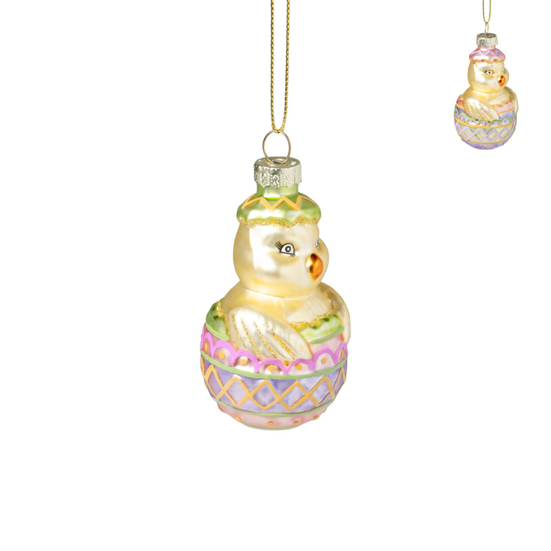 Hanger kuiken glas - diverse varianten - ø4.5x8.3 cm