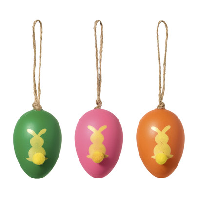 Hanger ei haas pompom - multikleur - set van 6