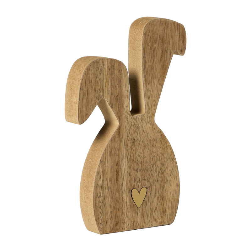 Haas met hartje klein - hout - 16x10x2 cm