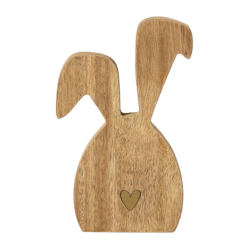 Haas met hartje klein - hout - 16x10x2 cm