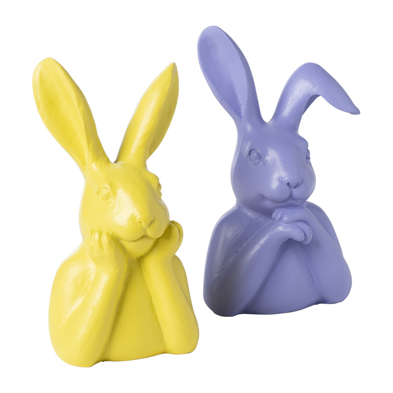 Beeldje haas - lila - 15.5x8.5x7 cm