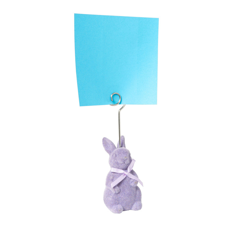 Kaart houder konijn velvet - diverse varianten - ø3.3x11.5 cm