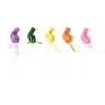 Paashaas glitter op draad - set van 5 - 7x3 cm