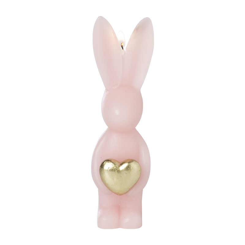 Kaars haas met gouden hart - diverse varianten - ø4x14 cm