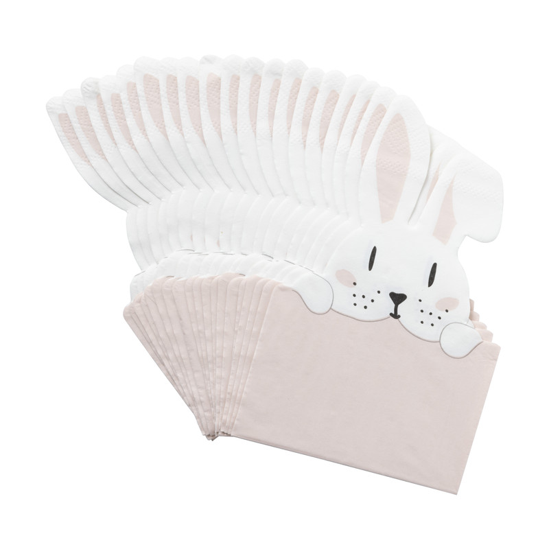 Paasservet konijn - papier - set van 20