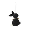 Hanger konijn vilt - zwart - 11 cm