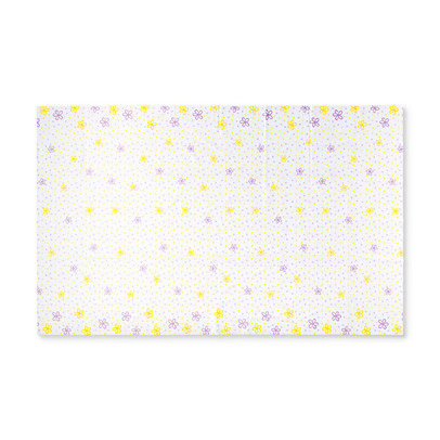 Tafelkleed bloem - wit/roze/geel - papier - 138x220 cm