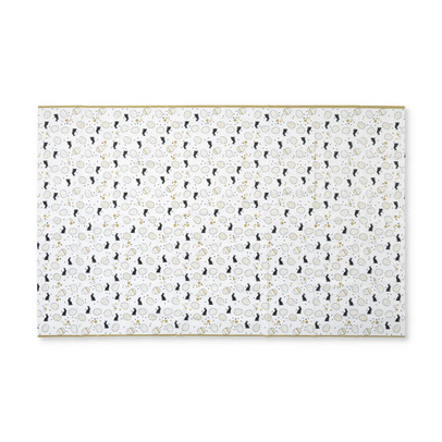 Tafelkleed paashaas - wit/goud/zwart - papier - 138x220 cm