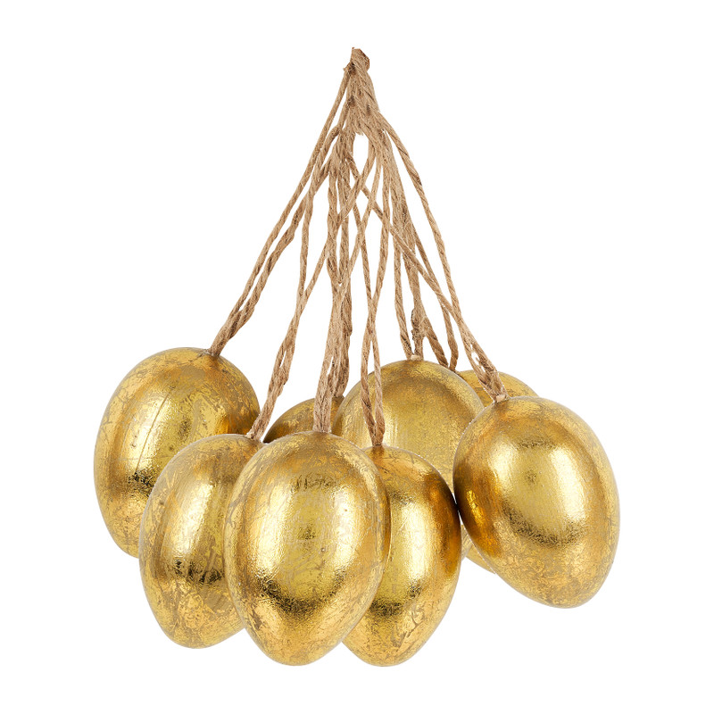 op gang brengen praktijk Ezel Paashanger eieren - goud - set van 8 | Xenos