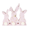 Konijntjes roze - met gouden glitters - 15 cm