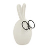 Paaskonijn met bril - wit - 15 cm 