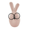 Paaskonijn met bril - roze -  10 cm