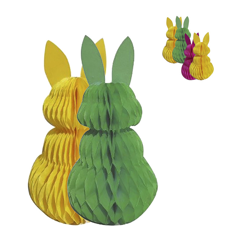 Konijn honeycomb - diverse kleuren  - set van 2