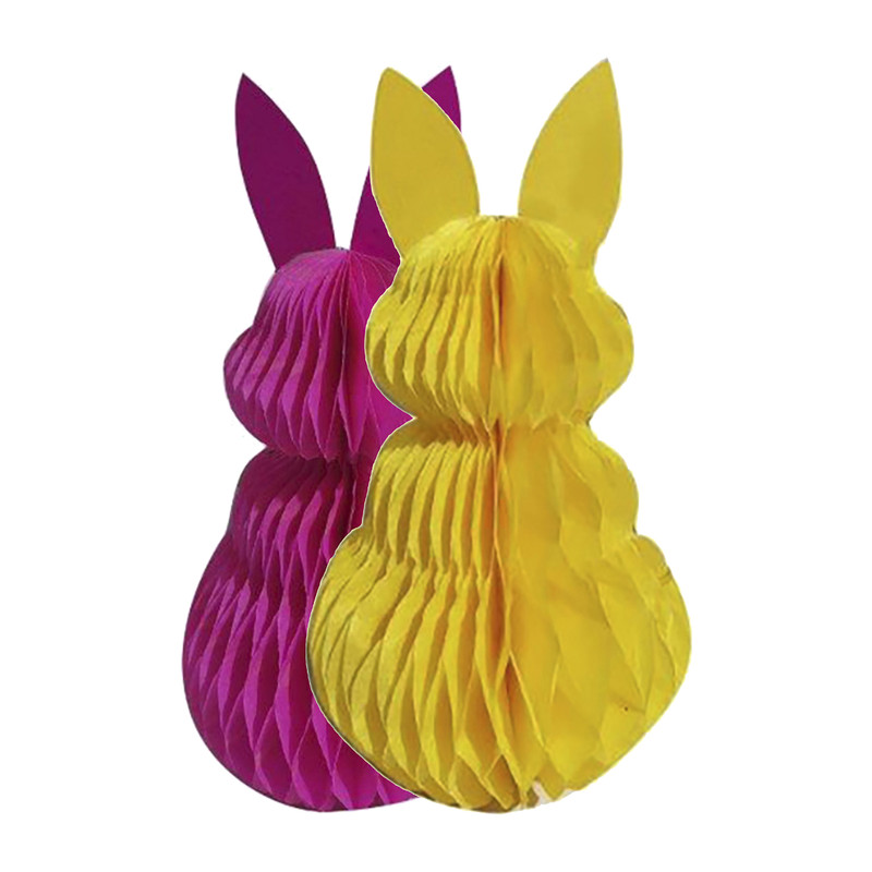 Konijn honeycomb - diverse kleuren  - set van 2