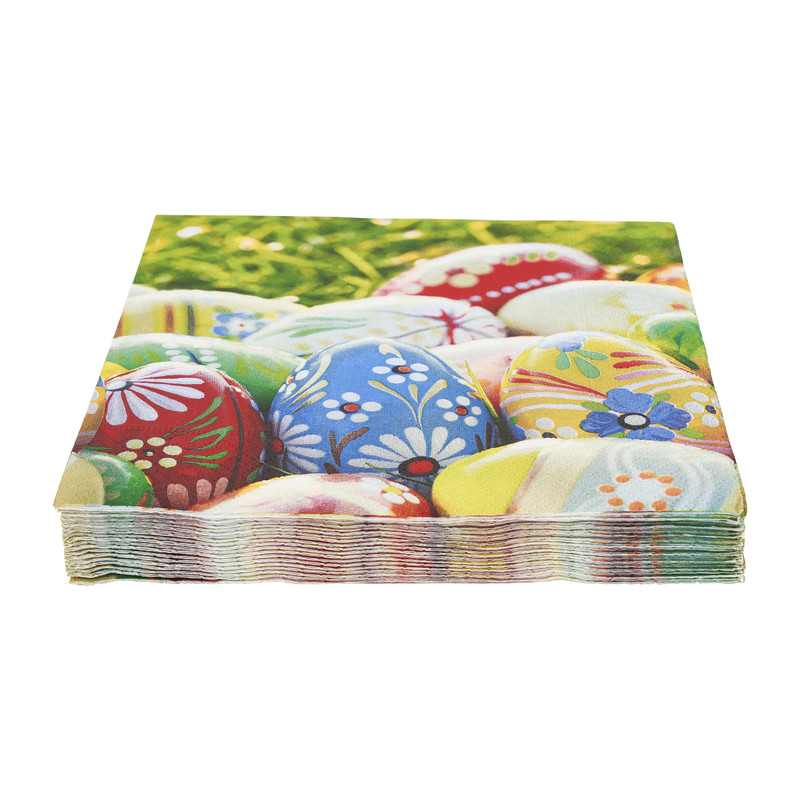 Servetten paaseitjes - multikleur - 16.5x16.5 cm - set van 20