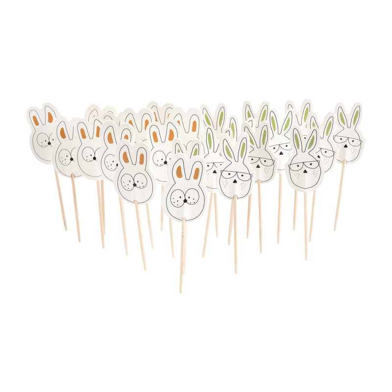 Caketopper paaskonijntje - 24 stuks