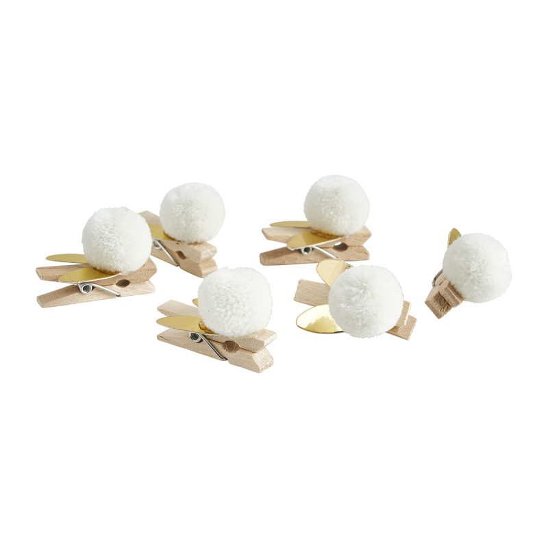 Paaskonijntjes op clip - 6 stuks