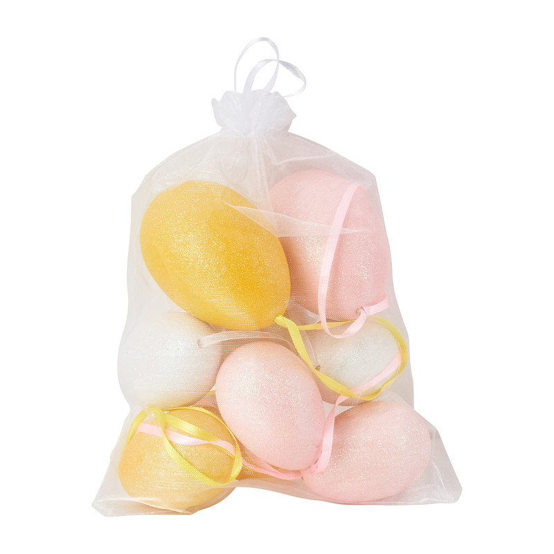 Decoratie eieren - glitter - set van 9