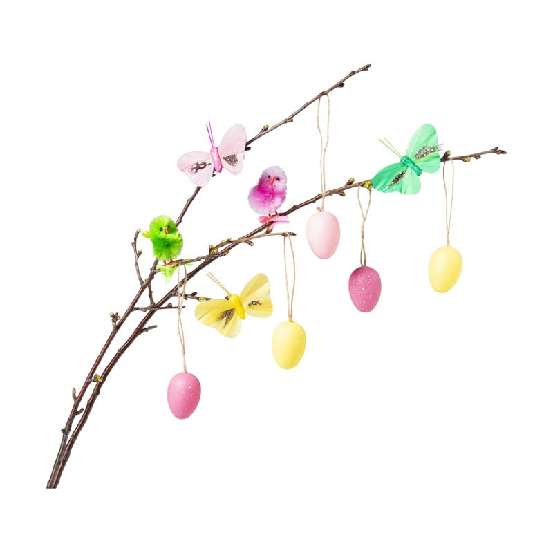 Decoratie eieren - glitter - set van 9