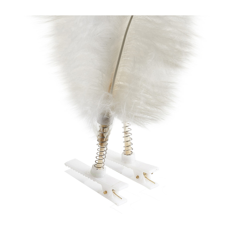 Veren met clipjes - wit - 2 stuks