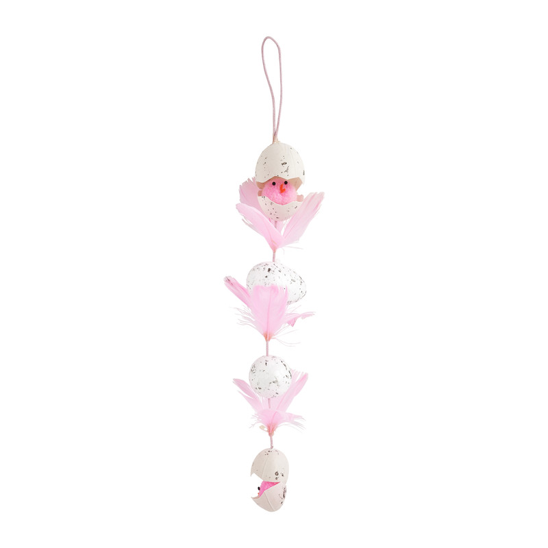 Paaseitjes hangdecoratie - roze - 30 cm